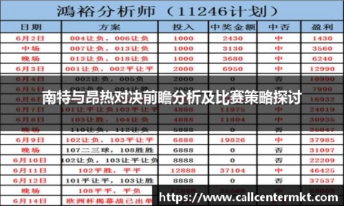 南特与昂热对决前瞻分析及比赛策略探讨